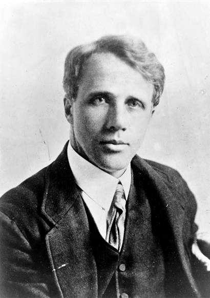 B/W photo of young Robert Frost from 1910s